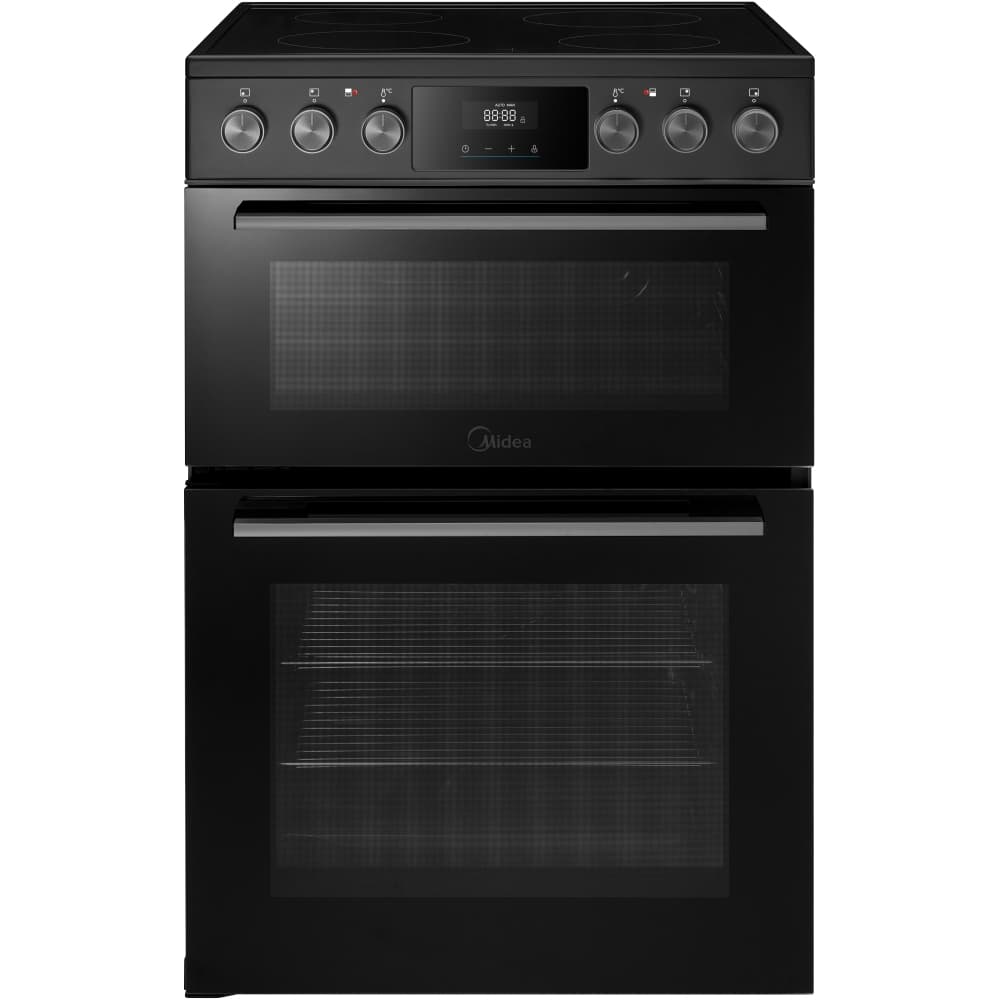 Midea 60cm Double Oven Electric Cooker with Ceramic Hob - Black - A Rated